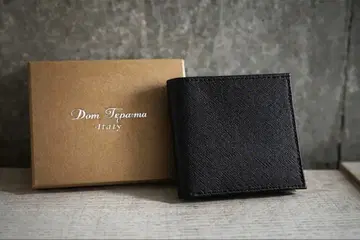 미사용 새상품 소가죽 접이식 지갑 블랙 박스 포함 심플