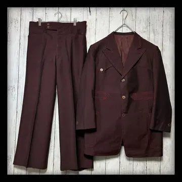 [레어 디자인 빈티지 수트 셋업] 버건디 영국 원단 M