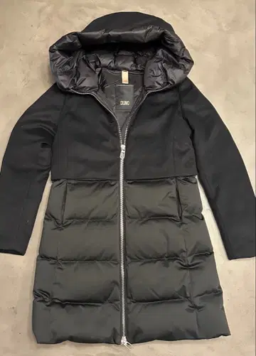 DUNO 후드 부착 롱 다운 자켓
