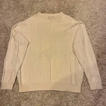 YOKE 아이보리 블록 패턴 니트 스웨터 사이즈 3