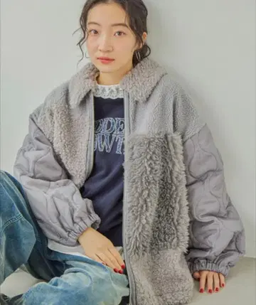 niko and - 패치워크 보아 블루종