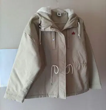 새상품급 로고스 충전솜 캠핑 마운틴 후드티 베이지 M