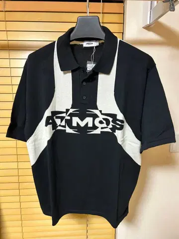 atmos 피케 셔츠 XL 블랙/화이트