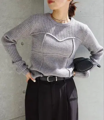 andme 뷔스티에풍 리브 니트탑