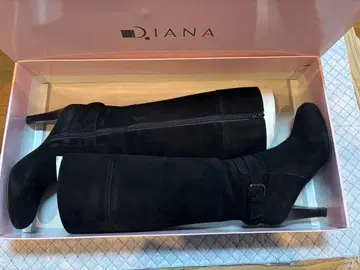 다이애나 블랙 롱 부츠 스웨이드