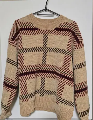 as know as plus 체크 무늬 니트