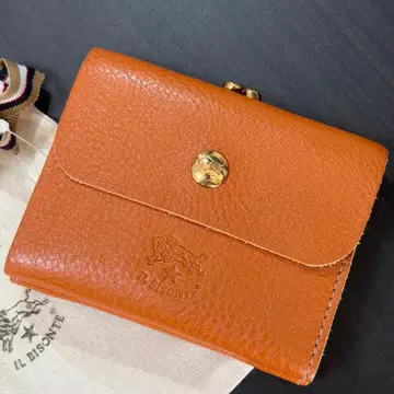 [ 미사용 새상품 ] 일비종떼 이단 접이식 가마구치 지갑 캐러멜 카멜