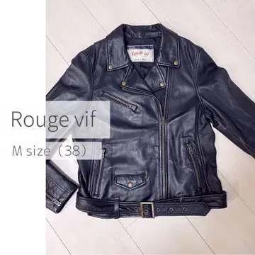 루즈 비프 램 가죽 더블 라이더 자켓 M 38 블랙