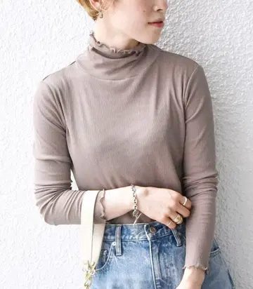 SHIPS any 시어 리브 터틀 풀오버 브라운