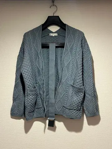 KUMIKYOKU 케이블 니트 가디건 사이즈 2 그레이