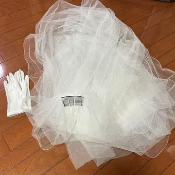 웨딩 롱 베일 숏 그로브 라메