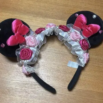 디즈니 스타일 머리띠 블랙과 핑크
