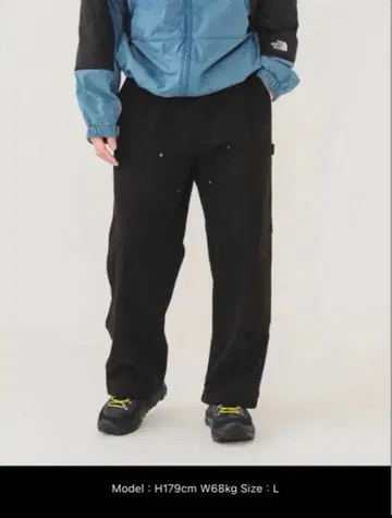 BEAMS 더블니 스웨트 팬츠 블랙 L