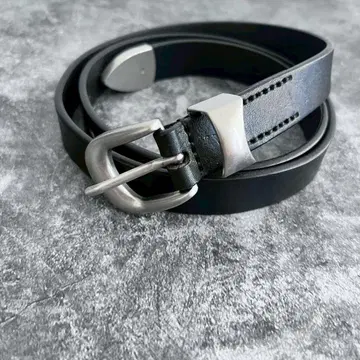 내로우 벨트 소가죽 아메카지 웨스턴 벨트 앤티크풍 블랙 천연 가죽