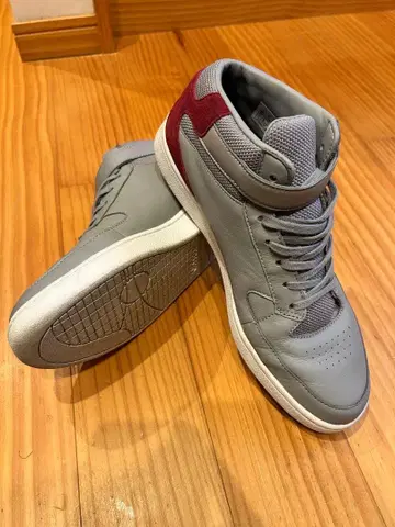 Lacoste 하이컷 스니커즈 그레이/레드 새상품급