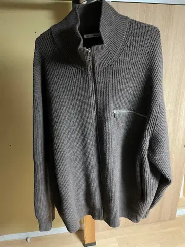 GU 아제 풀 집업 니트 자켓 브라운