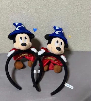 미키마우스 마법사 머리띠 2개 세트 판타지아