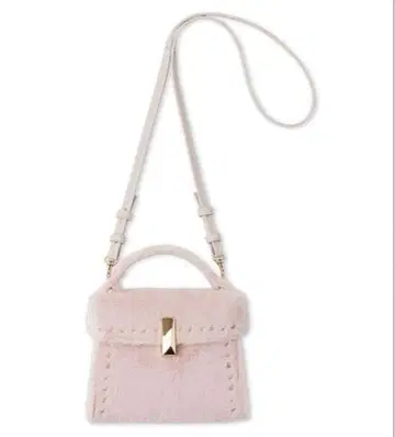 셀포드 비쥬 스터드 퍼 미니백 핑크