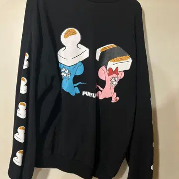 PUNYUS 트레이닝복 맨투맨 떡 블랙