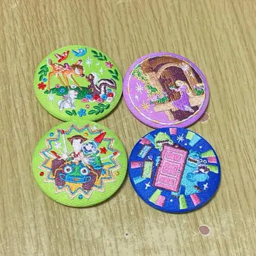 디즈니 자수 캔뱃지 4개 세트