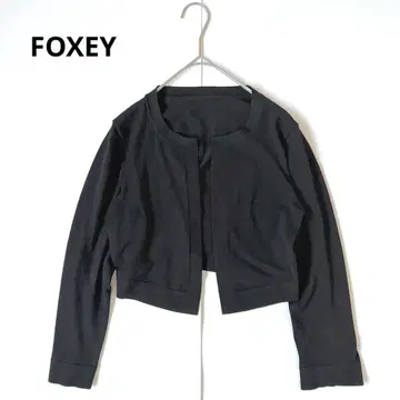 FOXEY 폭시 숏 볼레로 가디건 블랙 포멀