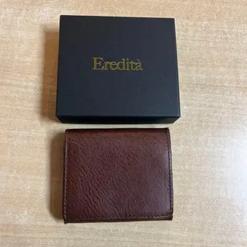 새상품 Eredita 도치기 가죽 접이식 지갑 브라운 박스 포함