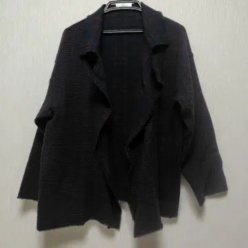 요건 레일 울 100% 가디건 M 레드 계열 체크