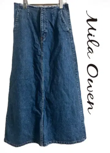 미라 오웬 데님 스커트 맥시 롱 스커트 0