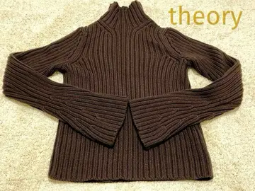 [ 새상품 미사용 ] theory 긴팔 니트 하이넥 다크 브라운