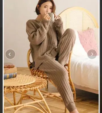 에메필 리브 몰 니트 복대 포함 긴팔 상하의 세트 택 포함 새상품