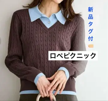 로페피크닉 페이크 레이어드 니트 풀오버 택 포함 새상품