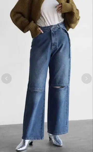 하이웨스트 데미지 데님 팬츠