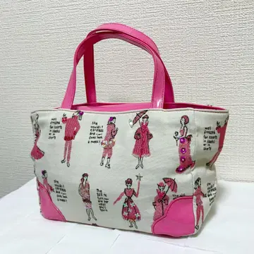 싱크비 핸드백 핑크 캔버스 에나멜 비쥬 멋짐