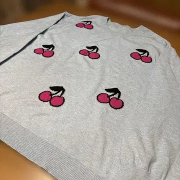 PERSON'S 체리 니트 스카이블루 M 사이즈