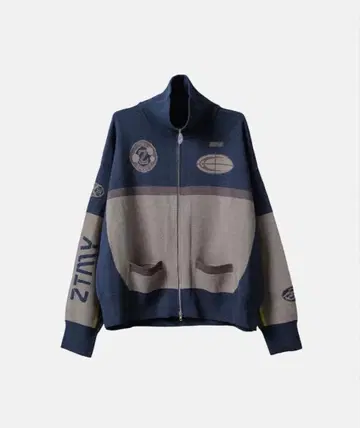 계속 한밤중이면 좋을 텐데 지퍼 니트 저리 Navy M 사이즈