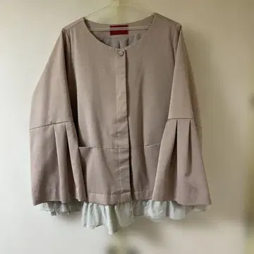 오샤레 워커 somari 노카라 자켓 베이지 핑크