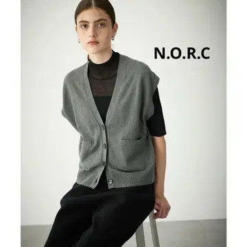 N.O.R.C 노크 코튼 캐시미어 니트 베스트 프리 차콜