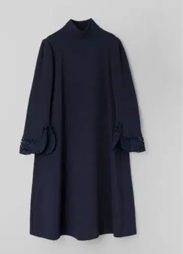 mame Embroidered Cuffs A-Line Dress