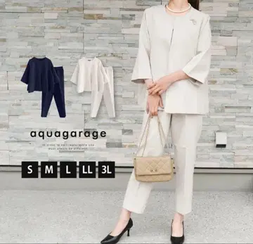 [택 포함] 아쿠아 가레지 플레어 실루엣 셋업 네이비 노카라