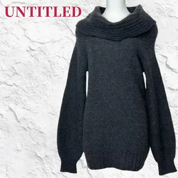 컨디션 최상 언타이틀 모헤어 혼방 오프 터틀 니트 롱 기장 (2) 차콜