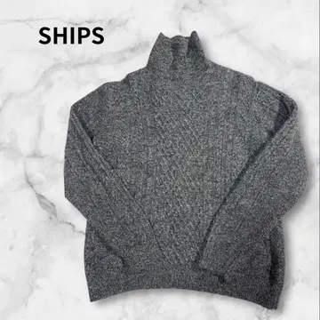 새상품급 SHIPS 쉽스 그레이 하이넥 니트 스웨터 심플 고급