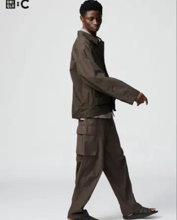 [ 셋업 ] UNIQLO C 코튼 숏 블루종 카고 팬츠 L/S
