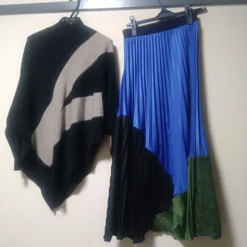 가격 인하했습니다. 오즈모시스 풀오버 & 플리츠 스커트 2세트