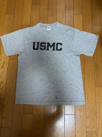 USMC 그레이 T셔츠 구제 의류 빈티지