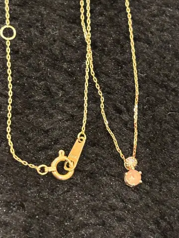 K10 골드 다이아몬드 포함 핑크 보석 GOLD 각인 있음