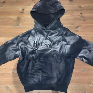 BlessU 블랙 후드 후드티 s