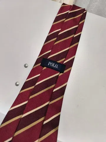 POLO 버건디 스트라이프 넥타이