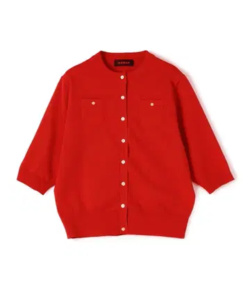 CABaN 파인 폴리에스테르 하프 슬리브 포켓 가디건