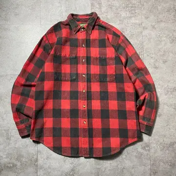 90s 아메리칸 이글 구형 택 버팔로 체크 플란넬 셔츠
