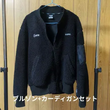 GU x SOPH. 콜라보 플리스 MA-1 블루종 반다나 패턴+가디건